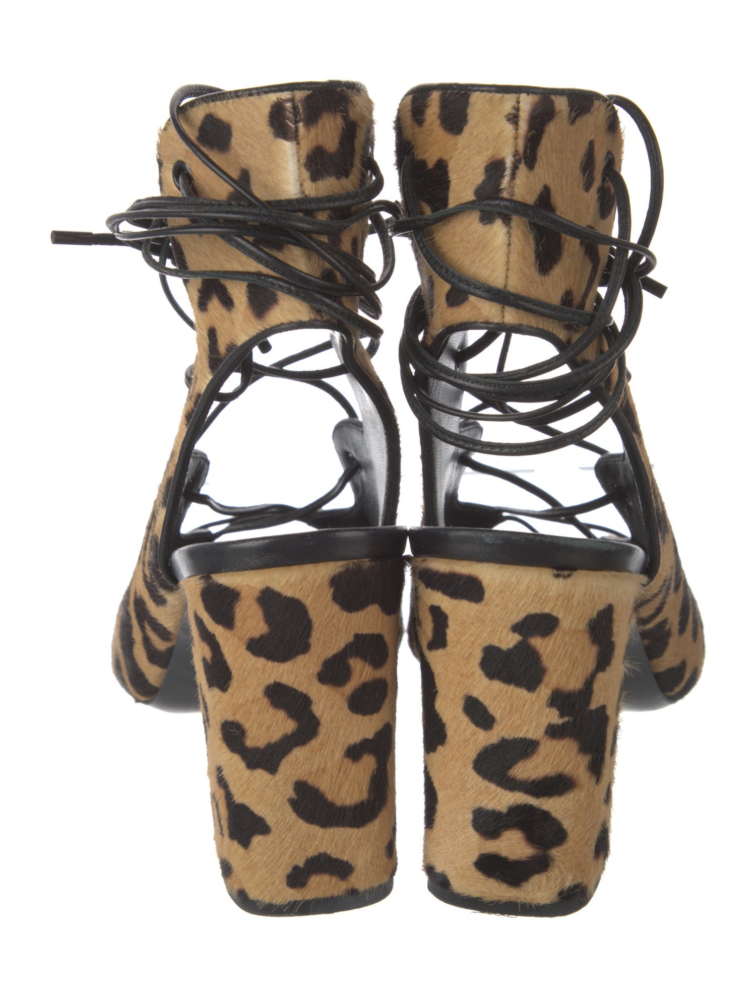 Saint Laurent Ponyhair Animal Print Gladiator Sandals